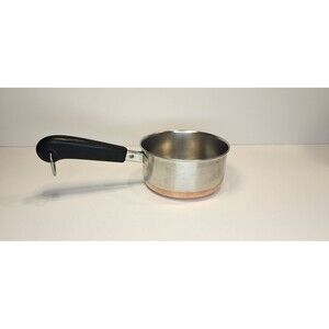 VTG 1801 Revere Ware 3/4 QT Sauce Pan Pot Copper Clad Bottom Clinton USA Cook